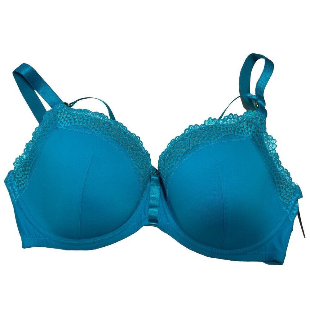 NWT Adore Me 38DDD Bra Blue Full Coverage Underwire Back Closure
